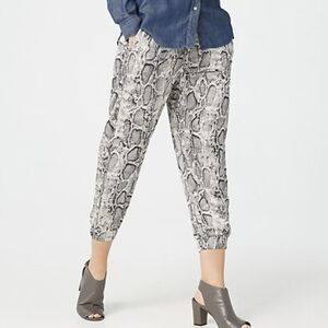 Bishop + Young‎ Anthropologie Serpentine Satin Joggers Women's XS Snakeskin